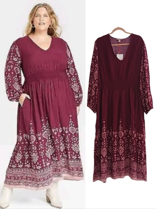 Knox Rose Dresses & Skirts - Knox Rose Smocked Waist Midi Dress